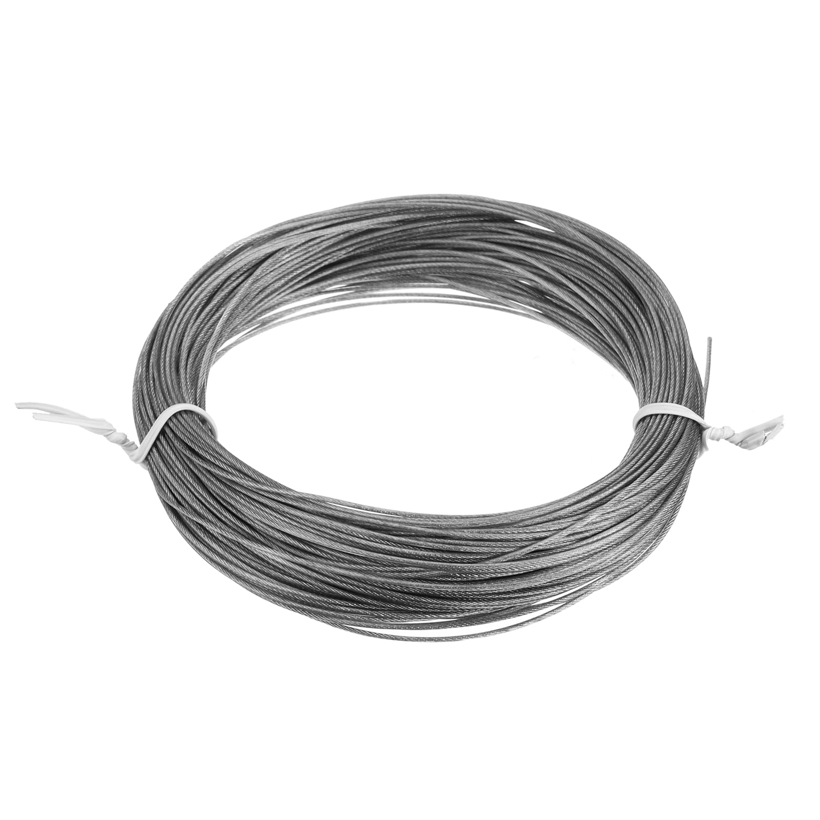 T1/32"(0.8mm) 304ステンレス鋼ケーブルワイヤーロープ7 x 7ストランドコア100ft (30m) PVCコーティング航空機ワイヤー建設屋外マリンリギングデッキ手すり