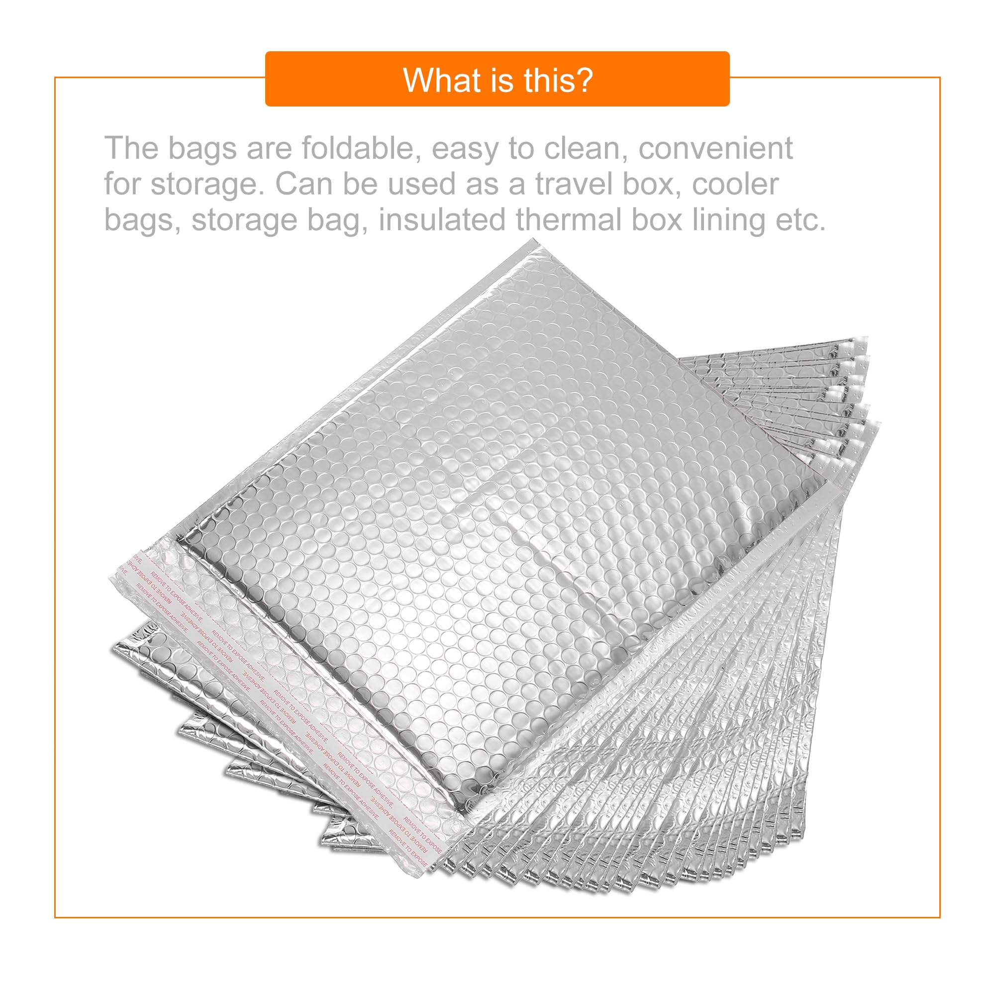T サーマルバブルメーラー 11 × 9.4" シルバー 自己密封 クール バブルメーラー フォイル郵送封筒 本 食品 コスメティック用 25個入り
