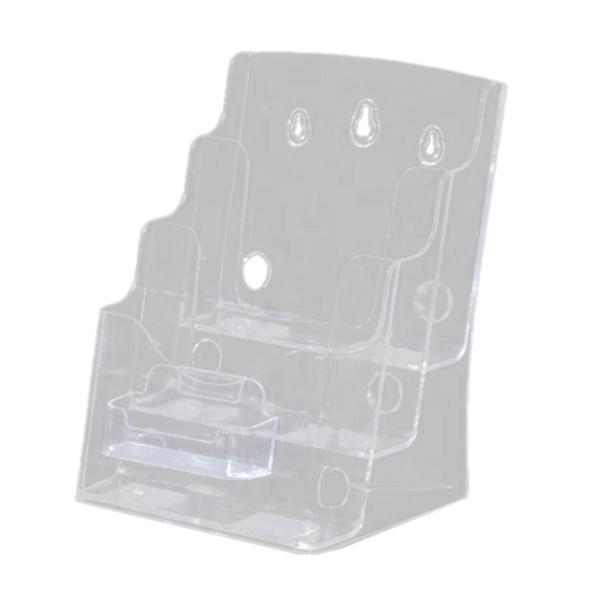 アクリル製名刺ディスプレイスタンド パンフレットホルダー 透明リーフレット カウンタートップオーガ..