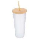 Tアプリコット色 アクリル製タンブラー(蓋とストロー付き)24オンス 断熱ダブルウォールカップ アイスコーヒー用 マッ トなトラベルタンブラー 飲み物用アイテム