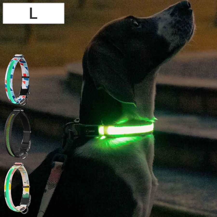 首輪 光る ドッグネス LED首輪 L （ ライト 散歩 犬 犬用ライト 夜散歩 充電式 LED 生活防水 明るい 大型犬 ）