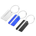 Tラゲッジタグ IDカードホルダーのラベル トラベル用 8 x 4.2 cm アルミニウム ブラック ブルー シルバートーン 12in1セット(3)
