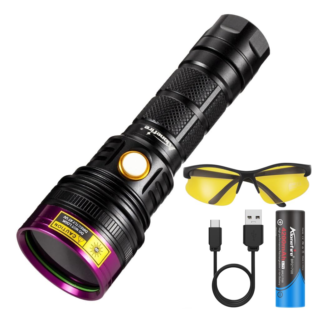 紫外線 ブラックライト波長365nm 強力 UV LED ライト USB充電式 アニサキスライト ウッド灯検査 ペット..