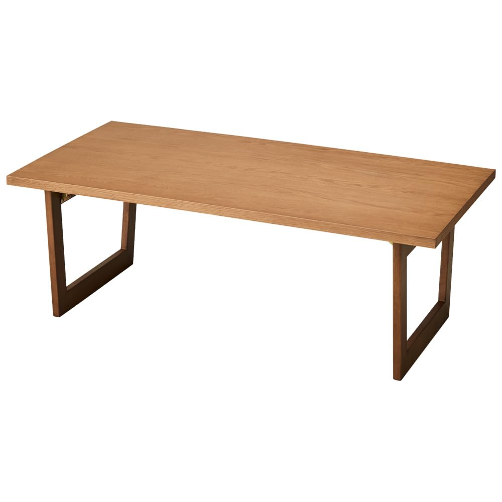 リコメン堂 折りたたみテーブル 座卓 ちゃぶ台 幅110 奥行55 センターテーブル フレーム脚 天然木 木目..