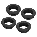 4個 スナップゴム製グロメットホールプラグ マウント径25mm 内径20mm 高さ10mm 狭溝幅2.5mm シール 防傷用 電気ボックス ケーブル パイプ 用 黒(3)