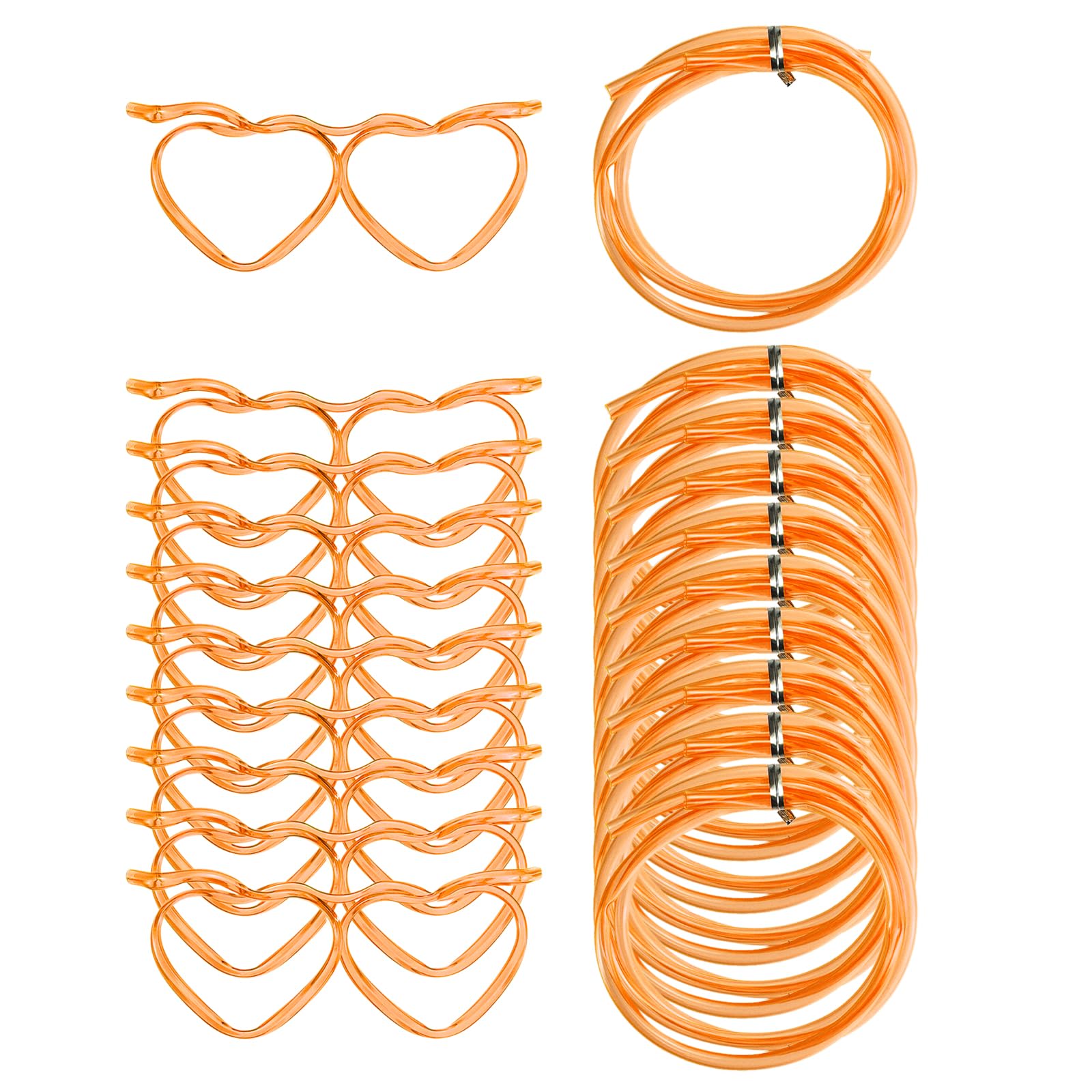 Tメガネストロー ファニーストロー プラスチックストロー 再利用可能 誕生日パーティー装飾用品 オレン..