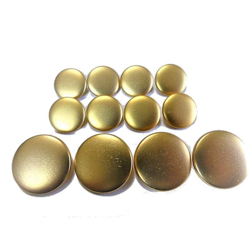 ジャケット用 ゴ?ルド色 艶消し プレ?ン メタル（ABS） ボタン 21mm 4個 15mm 8個 合計12個入り