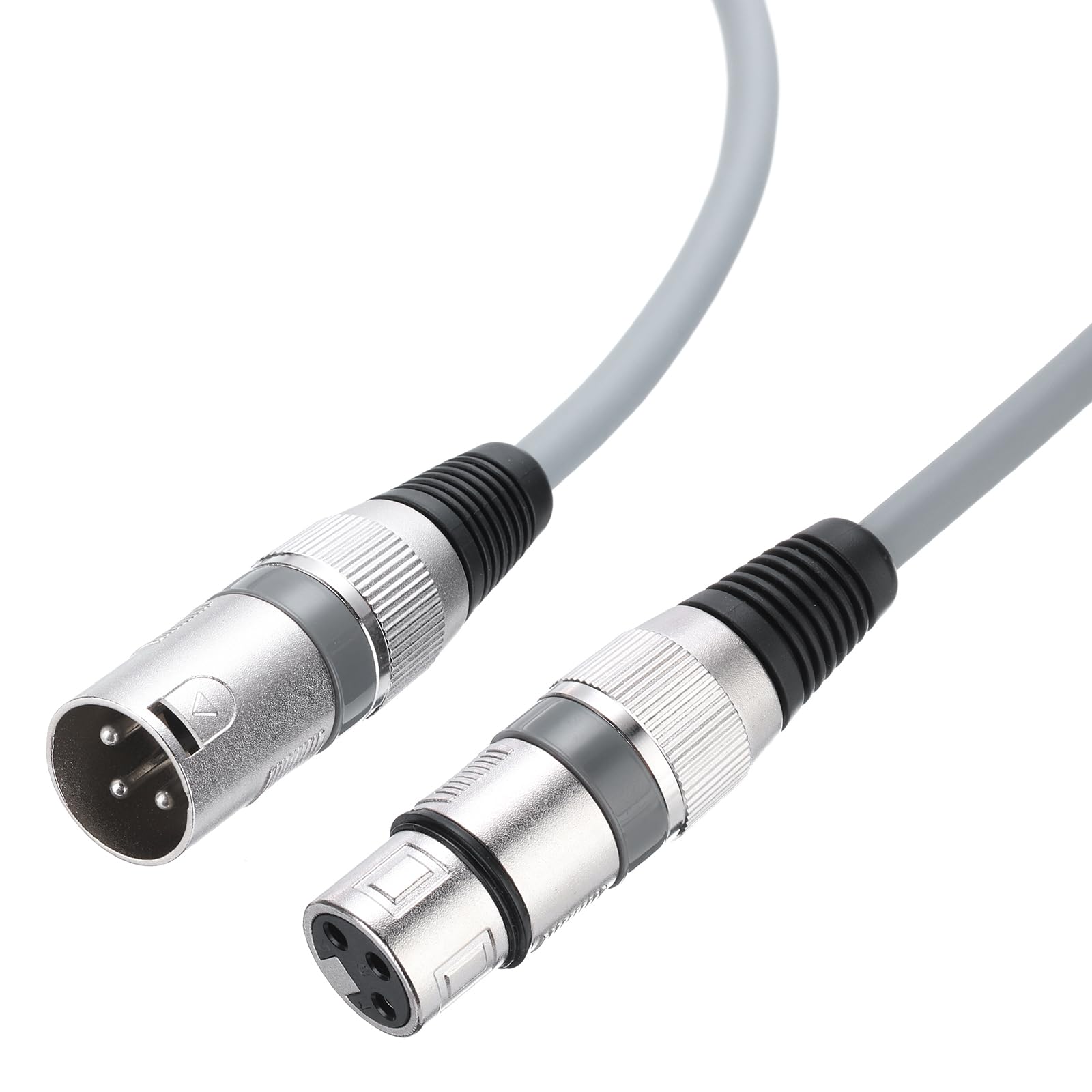 T メスからXLRオスへのケーブル 5ft XLRからXLRへのマイクケーブル プリアンプ/スピーカーシステム用のオーディオアダプターコード ライトグレー