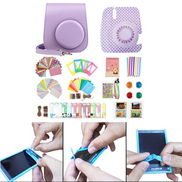 インスタントフィルムカメラと互換性のあるカメラアクセサリーケース付き+フォトアルバム+アクセサリー..