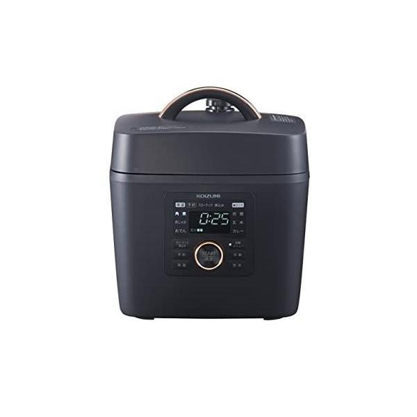コイズミ マイコン電気圧力鍋 1.6L 6種類自動メニュー ワンタッチ 52品搭載レシピブック付き ブラック ..