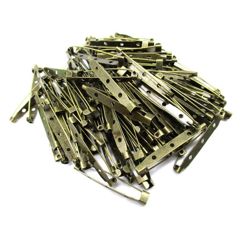 アンティーク 調 ブローチ ピン 100個 セット 15 20 25 30 mm アクセサリー 手芸 (45mm)