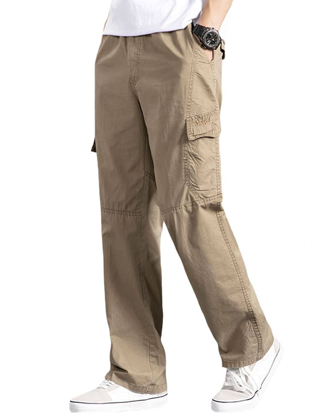 カーゴパンツ メンズ ロングパンツ 秋 無地 ズボン ゆったり ミリタリー おしゃれ 大きいサイズ