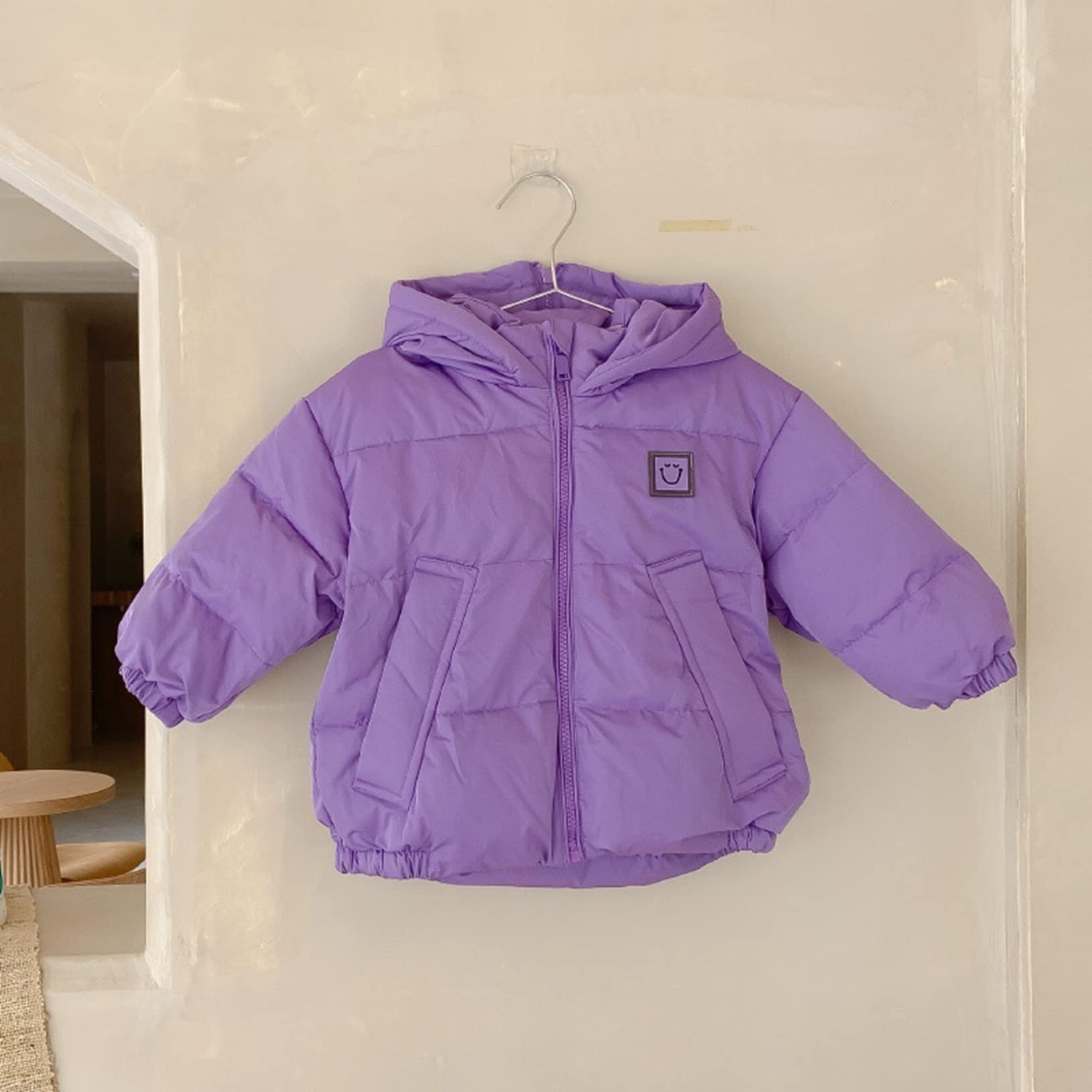 ダウンジャケット キッズ 子供服 女の子 ボーイズ ダウンコート スマイル 無地 保温 防風 ふわふわ 可愛い スキー 通学 贈り物 アウトドア 100-140cm