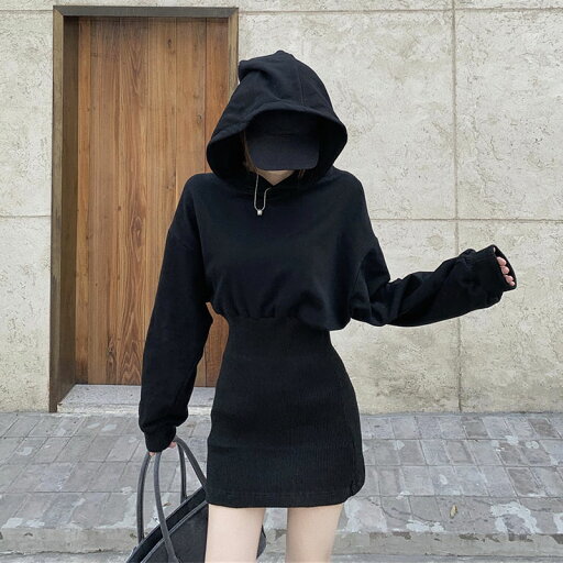 パーカー ゆったりスウェット 春秋服レディースゆったりアウター スウェット 秋と冬の新しい肥厚ヘップバーン風フード付きセータースカートの腰の長さの袖のファッションヒップドレスレイヤードトップスト パーカー ゆったりスウェット 春秋服レディースゆったりアウター スウェット 秋と冬の新しい肥厚ヘップバーン風フード付きセータースカートの腰の長さの袖のファッションヒップドレスレイヤードトップスト