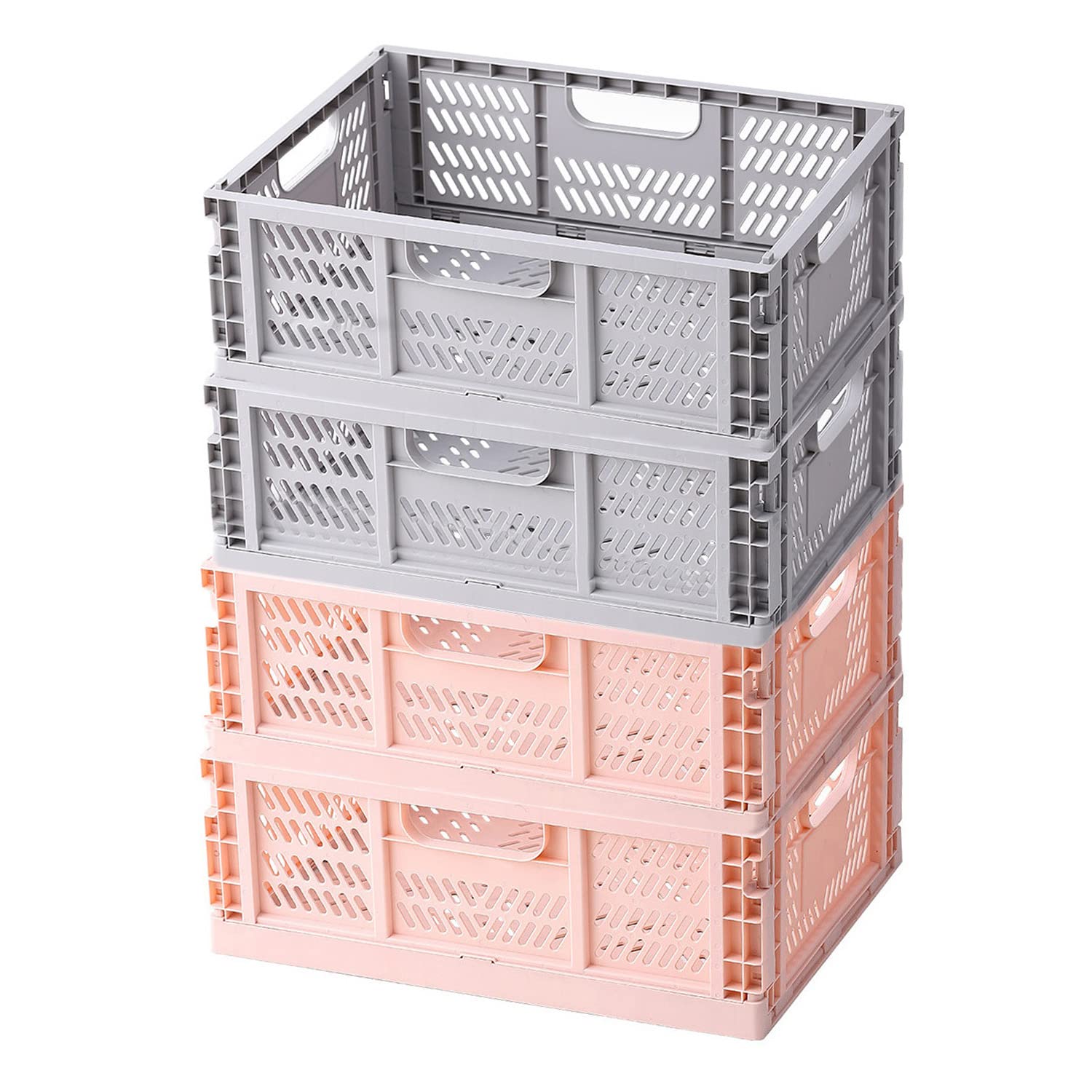 ンテナ 折りたたみ オリコンセット 収納 ボックス 収納ケース バスケット フォールディング かご ハンディ コンテナ フォールディング（ブルー+グリーン）