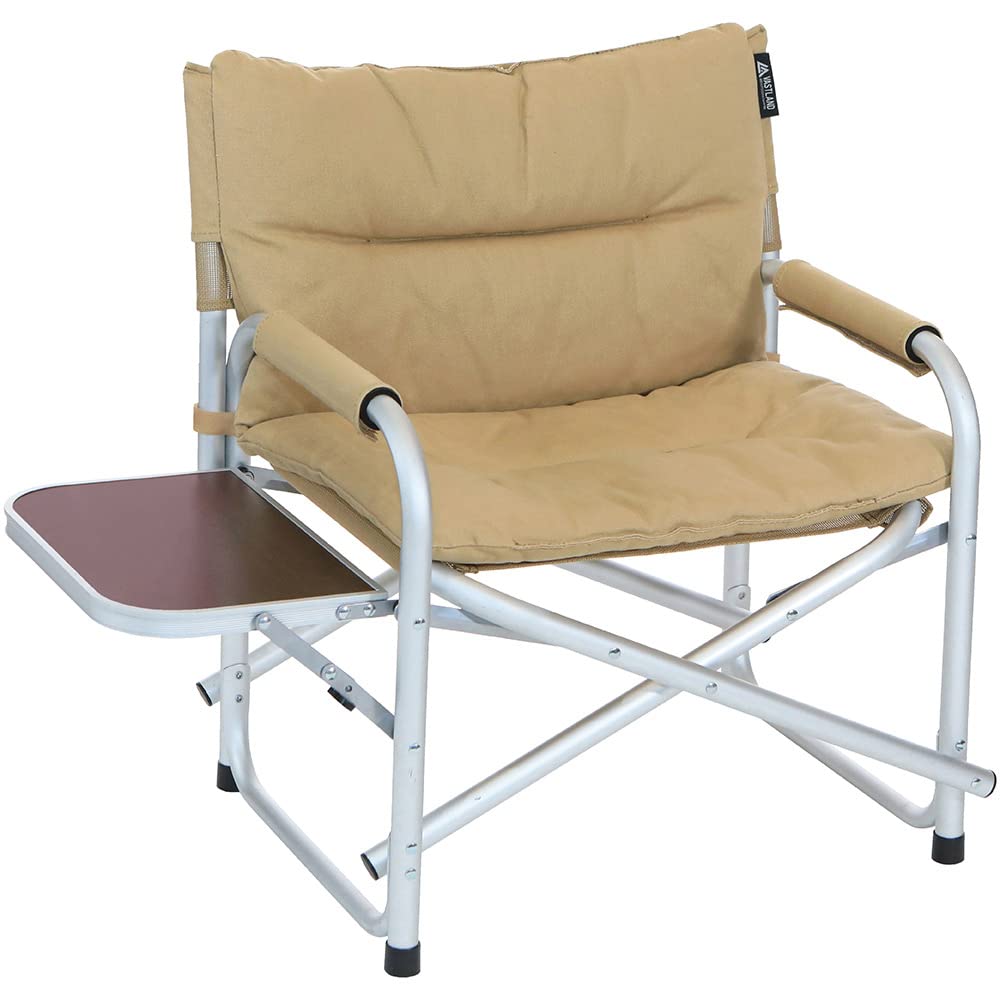 クッションカバー付き ディレクターズチェア ロータイプ キャンプチェア メッシュ