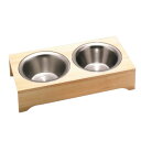 フードボウル サイドバイサイド Dog Bowl Spike 1000ml 食器台 犬 ( ペットボウル スタンド 木製 ダブル ペット用 餌皿 エサ皿 食器 ...