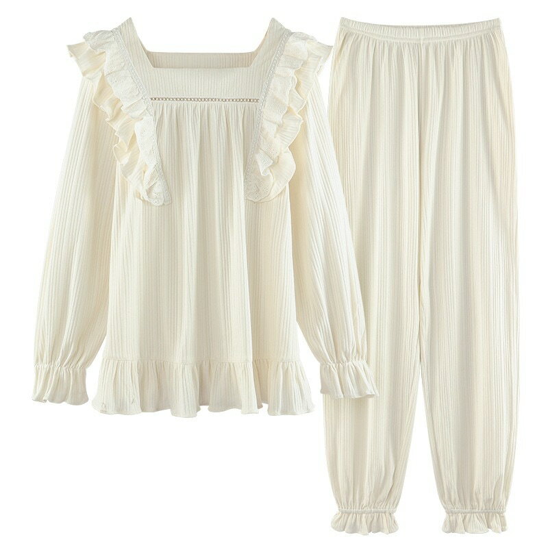 パジャマ女性新作春秋冬長袖カーディガン韓国版宮廷可愛い甘いホームウェア