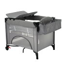 ベビーベッド ベビーサークル 折りたたみ 添い寝ベッド おむつ替えテーブル付 プレイヤード お昼寝マット キャリーバッグ付 マットレス付 キャスター付き 多機能 軽量 出産祝(3)