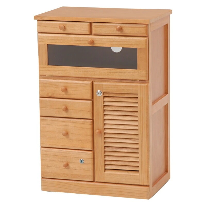 台(ナチュラル)　MFX-8200NA多引き出しのFAX台隠しキャスターがついているので移動もラク鍵付き