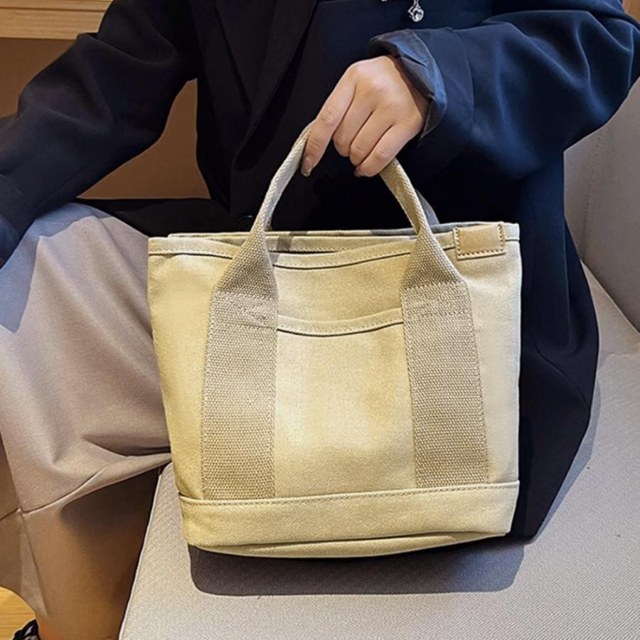 春 夏ミニ キャンバストートバッグ 帆布カバン
