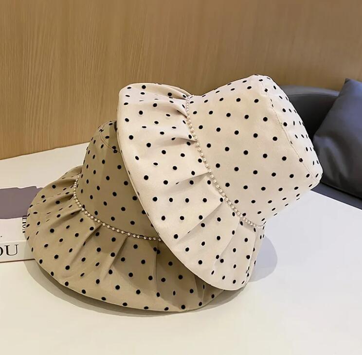 春キャップ特集 話題の新作/韓国ファッション/キャップ特集 /カット 帽子/水玉パール/フィッシャーマンズハット/軽量で通気性が良い/小顔/日よけキャップ