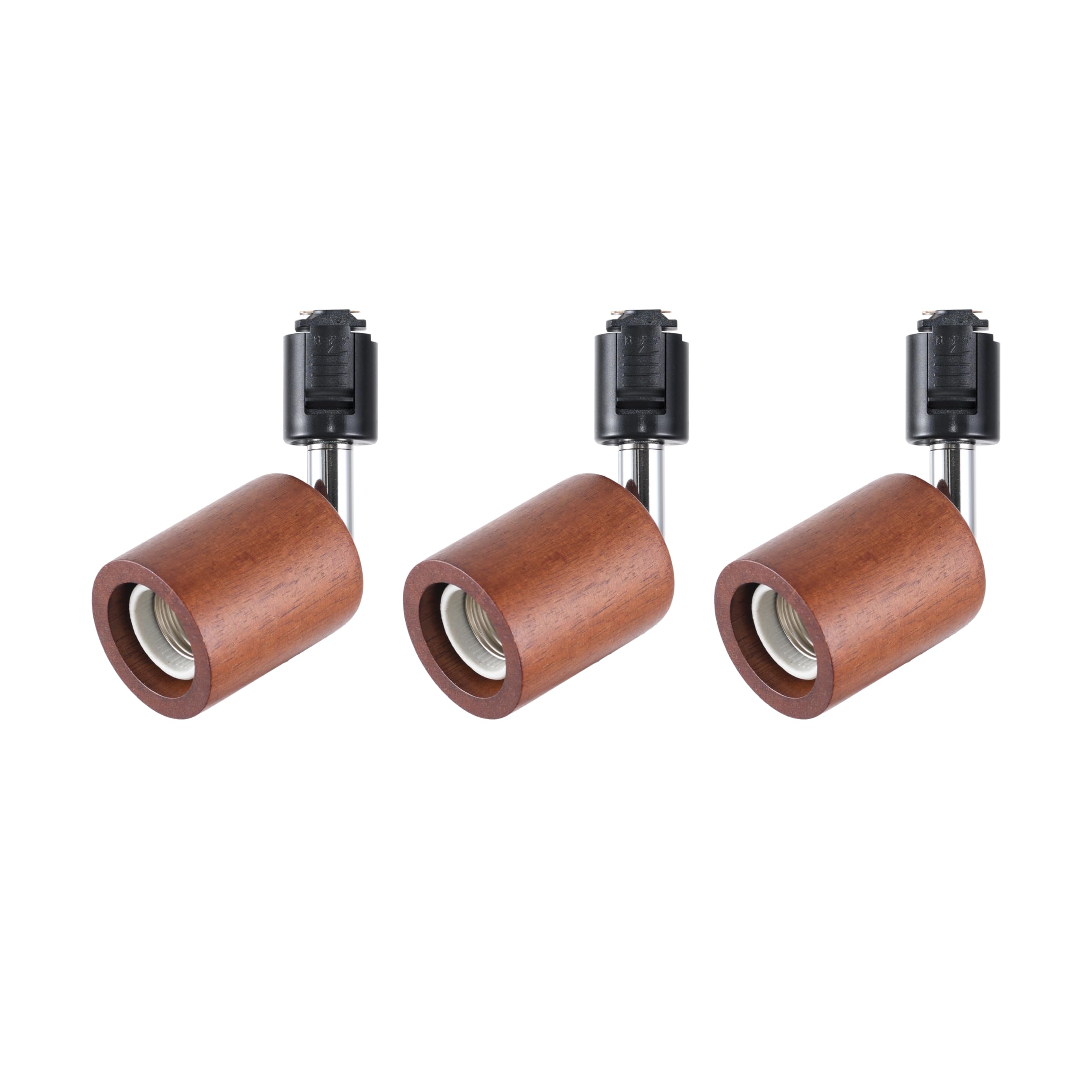 ヒットします ダクトレール用ソケットE26 スッポトライト天然木 ウッド ヌード 照明 LED電球対応 角度..
