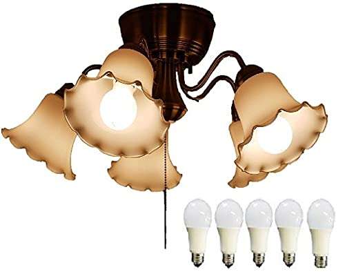 マザーズランプ シャンデリア チューリップガラス ホワイトガラス