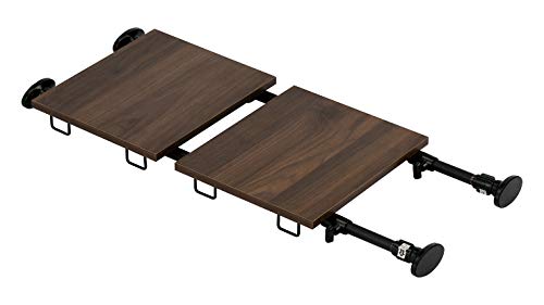 コーポレーション ブラック/ウォールナット 75~128×34×8 突っ張りデザインラック