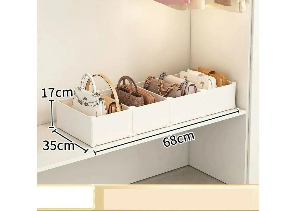 かばん収納ケース 4個収納 バッグスタンド 仕切り セパレート 型崩れ 防止 立てる 卓上収納ラック バッ..