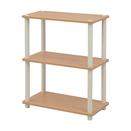 ラック オープンシェルフ 幅60奥行30高さ77cm 3段 角が丸い 組立かんたん ナチュラル