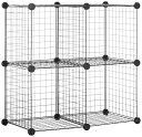 ベーシック 収納棚 4キューブワイヤー ブラック 36cmx36cmx36cm