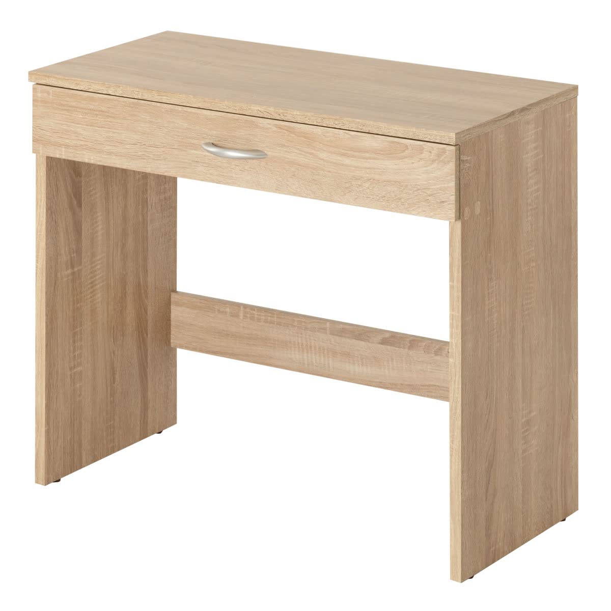 ぼん家具 パソコンデスク コンパクト 引き出し 幅80×奥行39×高さ70.7cm スリム デスク リビング ホワイト