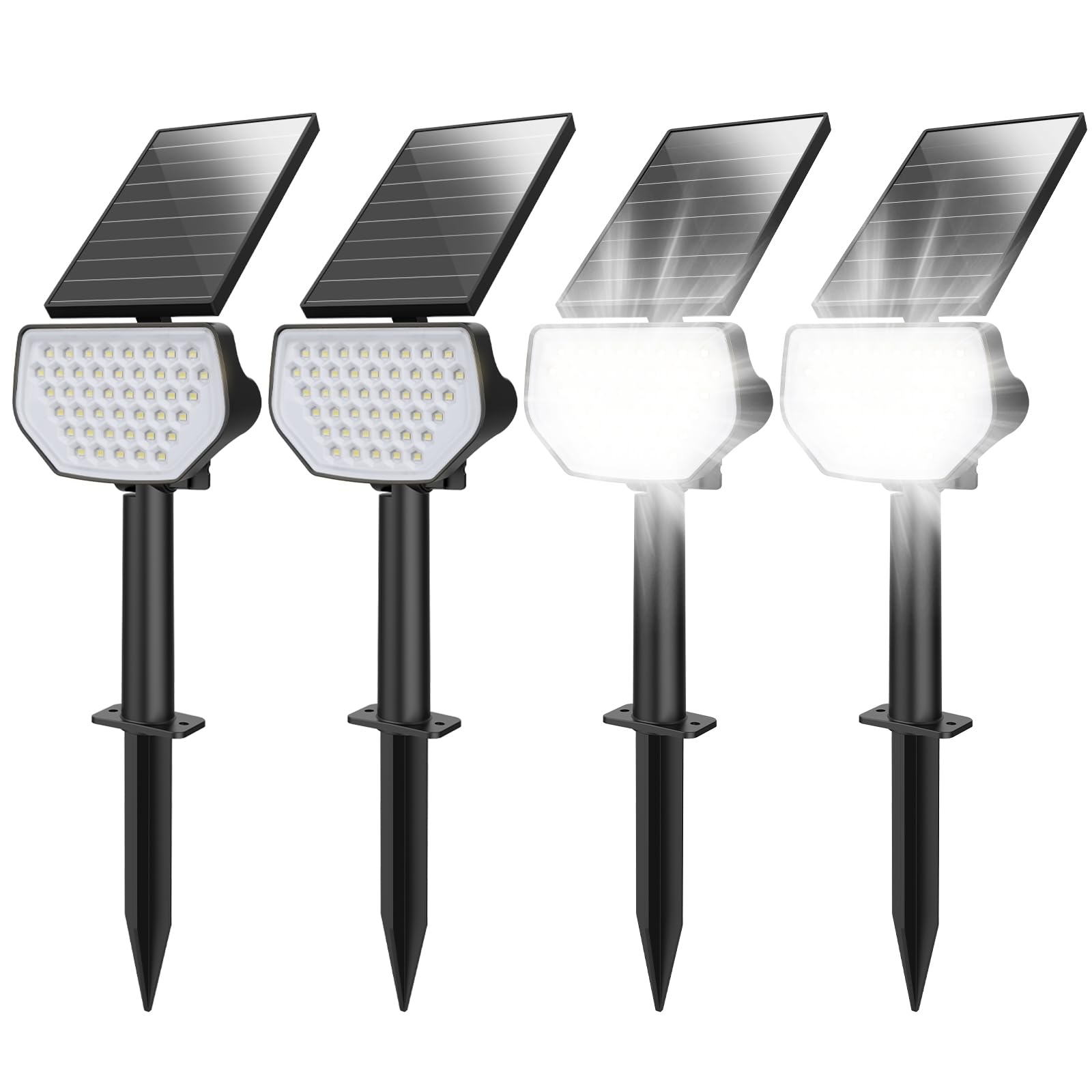 ソーラーライト 屋外 防水 ガーデンライト アウトドアスポットライト 6500K 昼光色 おしゃれ 明るい 防犯ライト 玄関灯 庭 ライト ガーデン/駐車場/玄関/ガレージ 屋外照明 壁掛けライト 外灯 2個入り