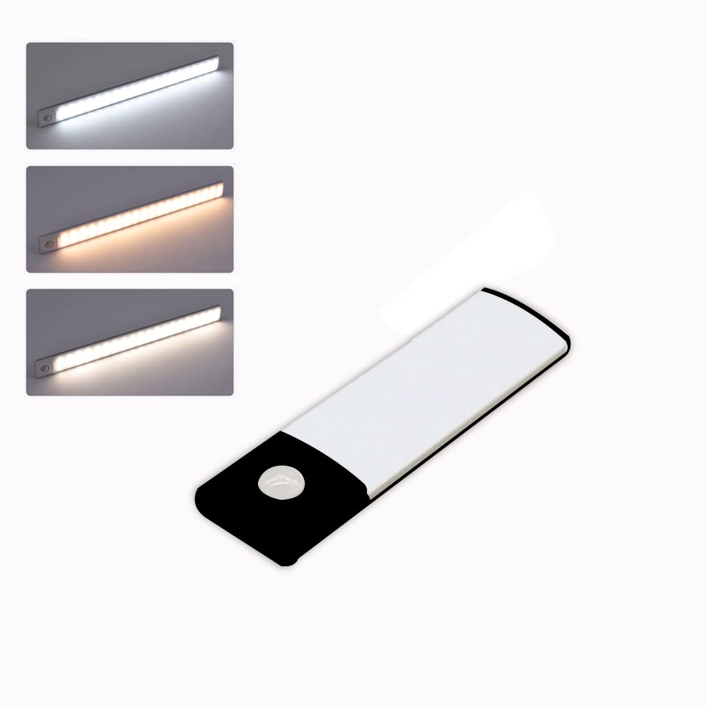 ledランプ足元灯バーライト工事不要壁挂け照明器具おしゃれリビングナイトライトキッチン电球色暖白昼光ホワイト3色調整 (長さ10センチ)(白)