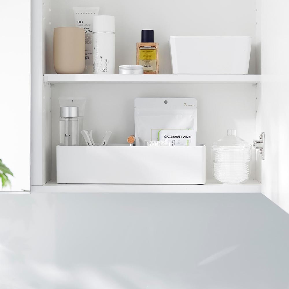 ケース 仕切りあり 付き ハンドル付きスリム収納ボックス トスカ 小物入れ 持ち手付き おしゃれ