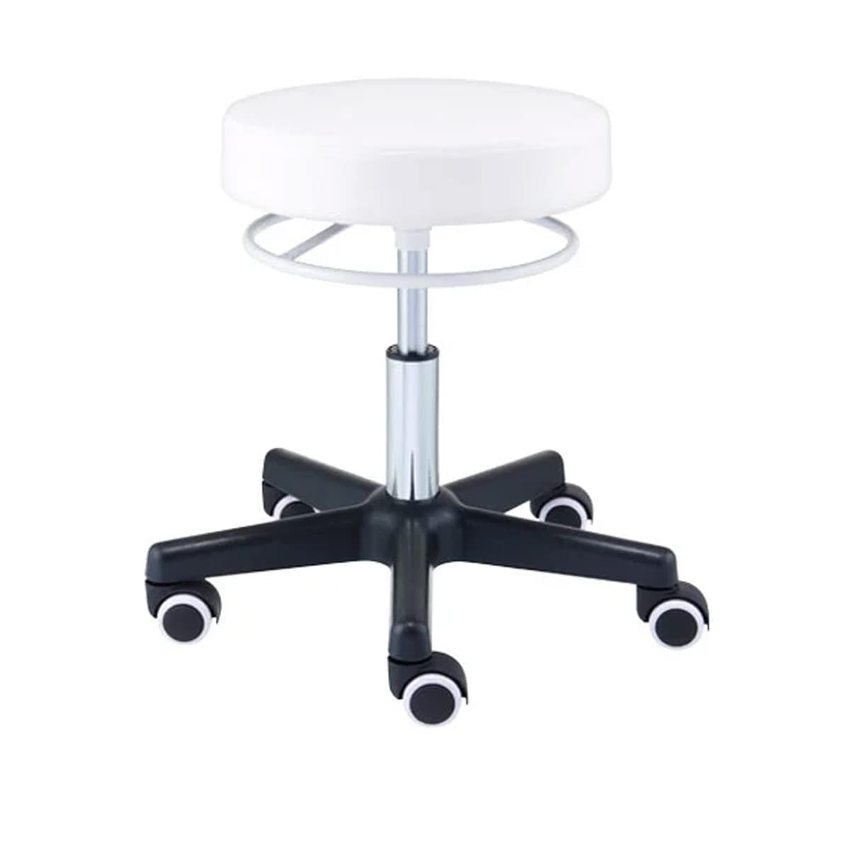 エステスツール リングレバー 丸椅子 キャスター 高さ40.5cm-52.5cm ブラック [ スツール 診察椅子 回転椅子 カットチェア ネイルスツール ワーキング ワーク キャスター付き 椅子 丸 イス チェア チェアー 昇降式 ]
