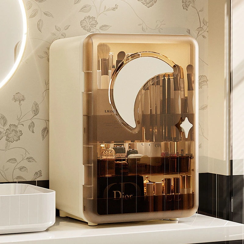 鏡台 クリア 長方形 スキンケア用品 引き出し 防塵 収納 ボックス ファッション デスクトップ 整理し ..