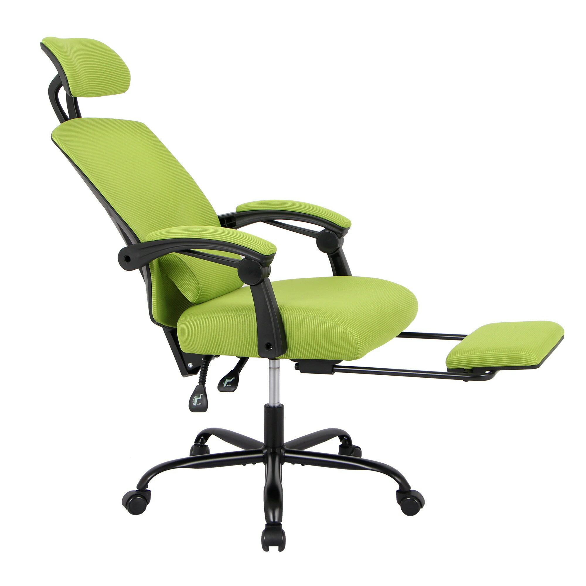 オフィスチェア ェア リクライニング機能 足載せ付き ロッキング機能 メッシュタイプ