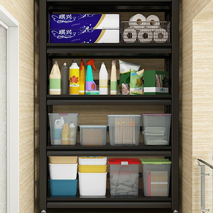 ベランダラック壁際床式リビングキッチン雑貨スチール製金属製ホイール収納棚整理