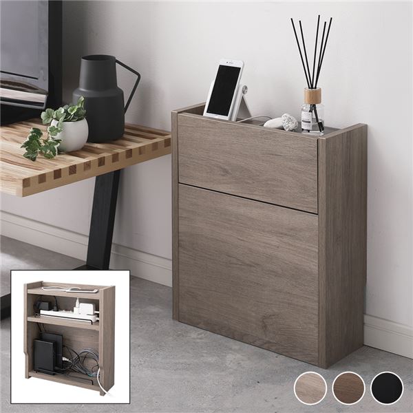 ケーブルボックス 幅40cm 収納ボックス コードケース コード収納 スマホスタンド ケーブル隠し 配線カバー