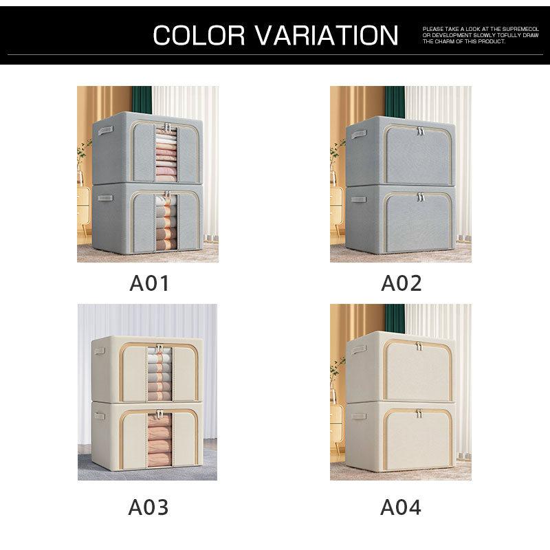 収納 ボックス フタ付き 布 2枚入 折りたたみ 窓付き 蓋付き 前開き 積み重ね 66L 衣類 収納袋 衣装 ケース 大容量 中身が見える