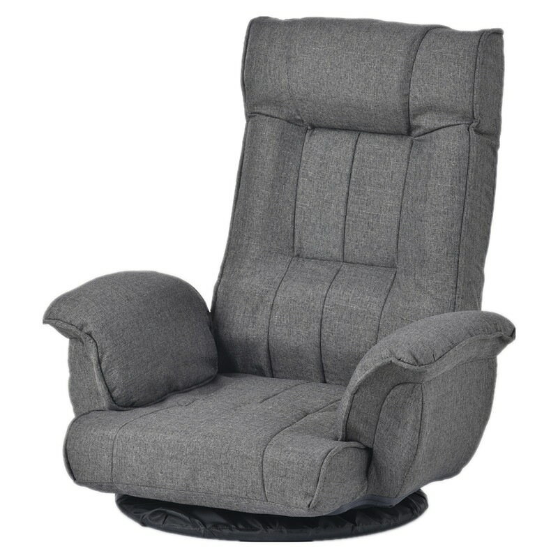 回転式座椅子 肘掛け ハイバック座いす リクライニング 1人掛けソファー フロア リラックスチェア 折りたたみ リクライニングチェアー ファブリック おしゃれDJYC89