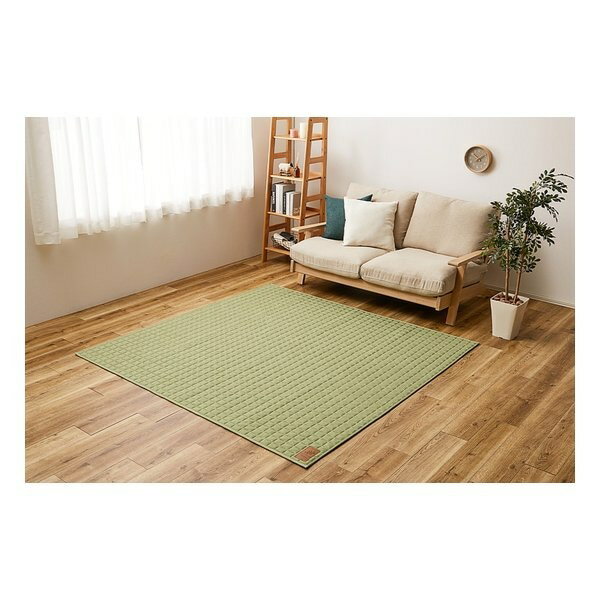 スウェットキルトラグ ココン 約130×190cm 洗濯可 ホットカーペットカバー グリーン 240638010