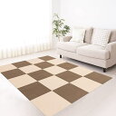 ジョイントマット マット タイルマット30x30x0.4cm 40枚セット ズレない めくれない モカxアイボリー( モカxアイボリー, 30x30x0.4cm(40枚入り))(3)