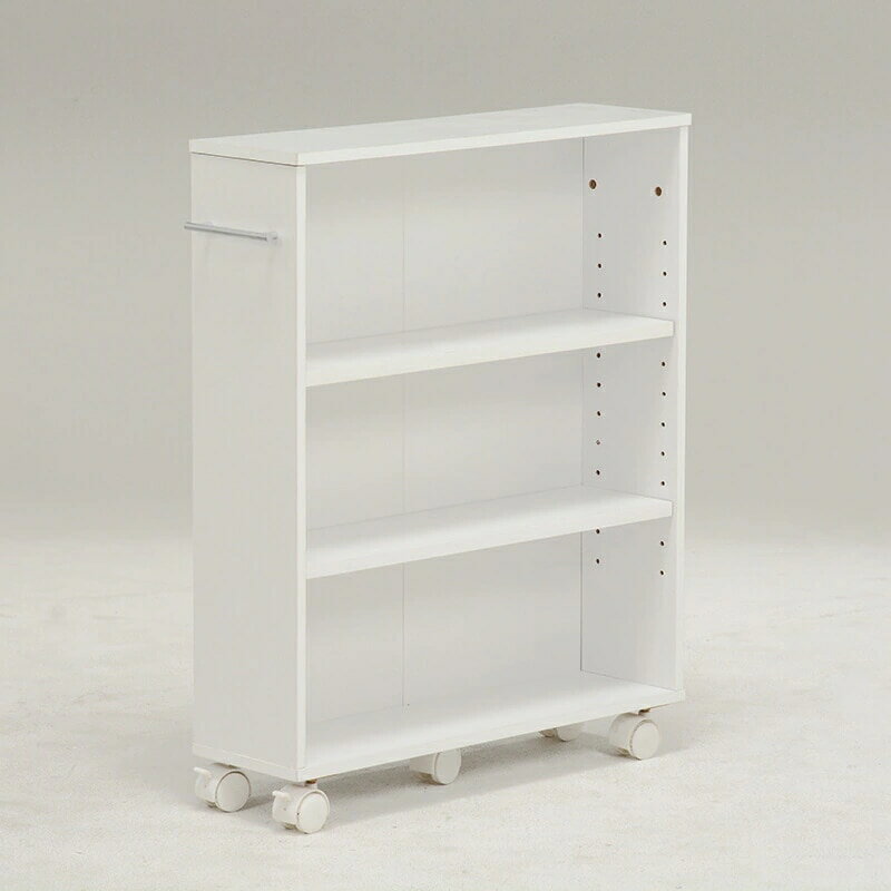 マガジンラック（ホワイト）い隙間に大容量の文庫本をストックできます横幅16cm