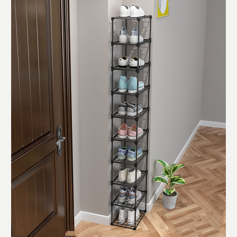 ドアのシンプルな錬鉄の靴ラック小さな隙間超狭い廊下寮の靴収納コーナーの靴のキャビネット