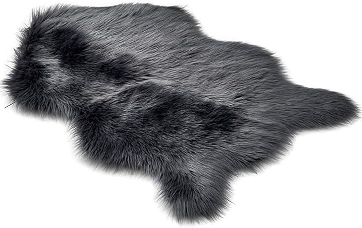 ラグマット 人工ムートン フワフワ 柔らかい肌触り リビングルーム ベッドルーム キャンプ 50x80cm(ダークグレー, 50x80cm)