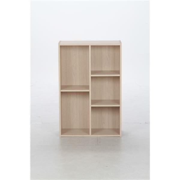 シンプルテイスト フリーボックス/収納棚 アンティークホワイト 幅59cm 収納枠5マス