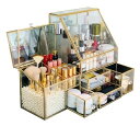 ガラススキンケア化粧品収納ケース防塵口紅アクセサリーパックデスクトッック(3)